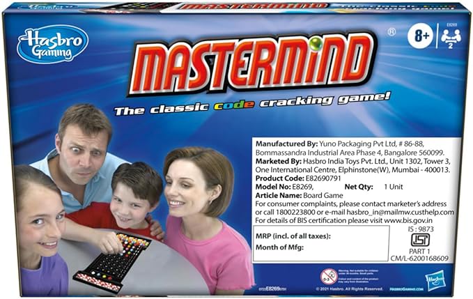 Hasbro Mastermind The Classic Code Cracking Game For Ages 8 and Up, For 2 Players