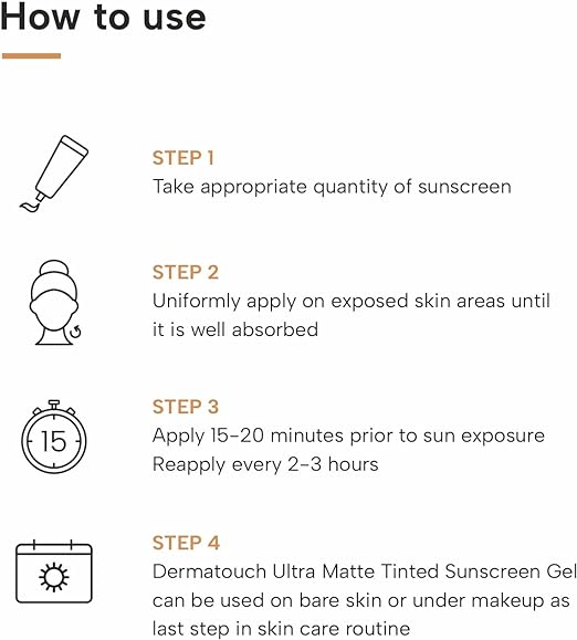 DERMATOUCH Undamage Ultra Matte Tinted Sunscreen Spf 50 Pa+++ | Water & Sweat Resistant | Fragrance Free - 25g,Brown