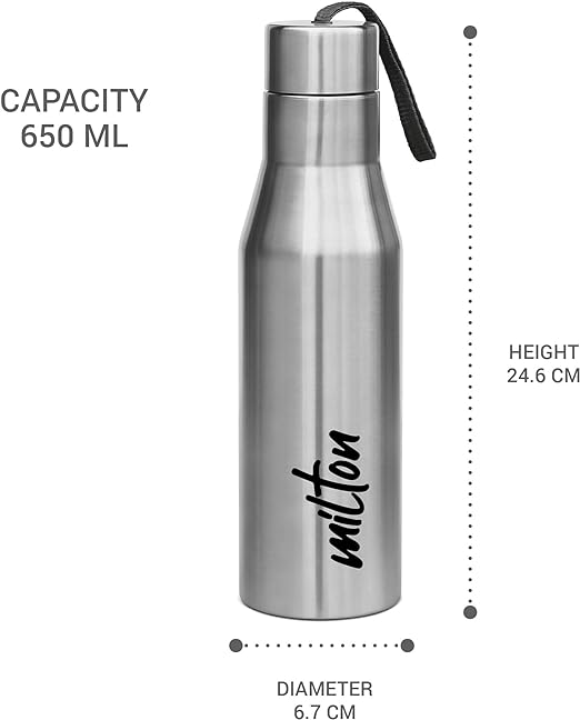 Milton Super 750 Single Wall Stainless Steel Bottle, 650 ml, Silver