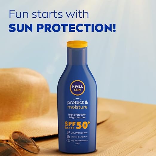 NIVEA Sun Lotion, Spf 50, With Uva & Uvb Protection, Water Resistant Sunscreen For Men & Women, 75 Ml