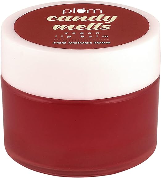 Plum Lip Balm, Candy Melts Vegan Lip Balm | Red Velvet Love | With Natural UV Protection, Ultra Moisturization & Added Shine for Lips | 100% Cruelty Free