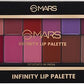 MARS 16 Color Ultra Pigmented Infinity Matte Lip Color Palette (Multicolor, 36 g)