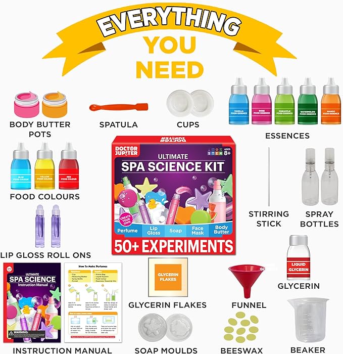 Doctor Jupiter Ultimate Spa Science Experiment Kit for Kids Aged 8-12-14