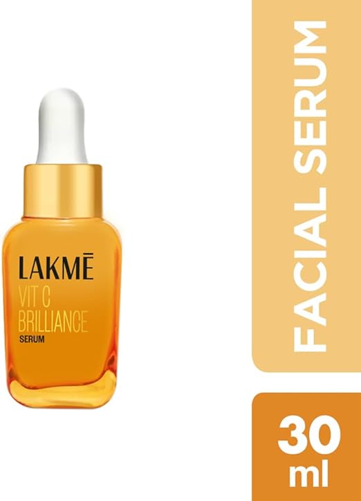 Lakmé 9To5 Vitamin C+ Facial Serum with 98% Pure Vitamin C complex, Improves Skin textures, Brightens, and gives Healthy, Glowing skin, All Skin Types, 30ml