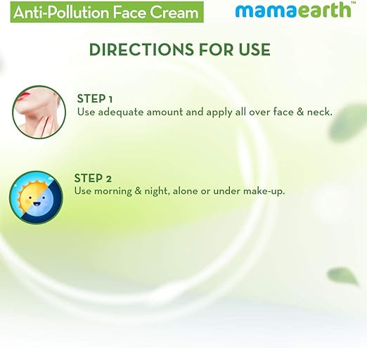 MAMAEARTH AntiPollution Daily Face Cream For Dry & Oily Skin With Turmeric & Pollustop For A Bright Glowing Skin 80 ml