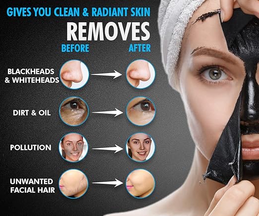 UrbanGabru Charcoal Peel Off Mask for Men & Women | Removes Blackheads and Whiteheads | Active Cooling Effect | Deep Skin Purifying Cleansing - 120g