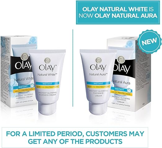 Olay Natural White Light Instant Glowing Fairness Cream, 40g