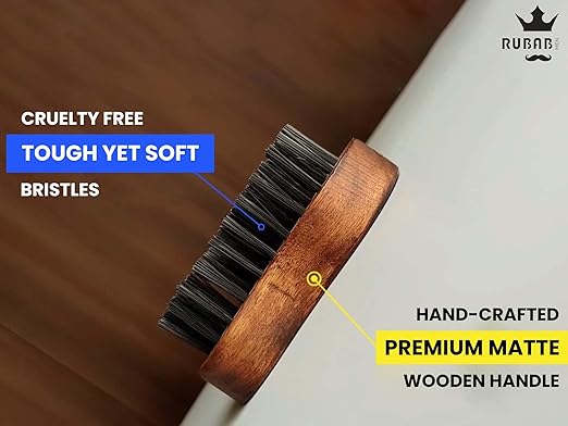 RUBAB MEN Travel Friendly Nylon Bristle Beard Brush for Men | Tame your Beard like a King!