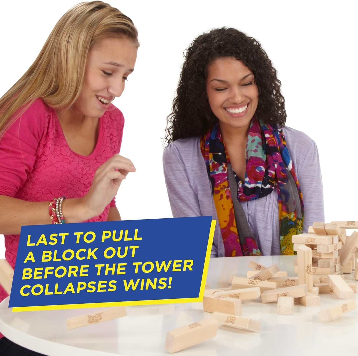 Hasbro Gaming - Classic Jenga Game, Genuine Hardwood Blocks, Jenga Stacking Tower Party Game For Family And Kids Ages 6+, Birthday Gift & Gift For All Ocasions