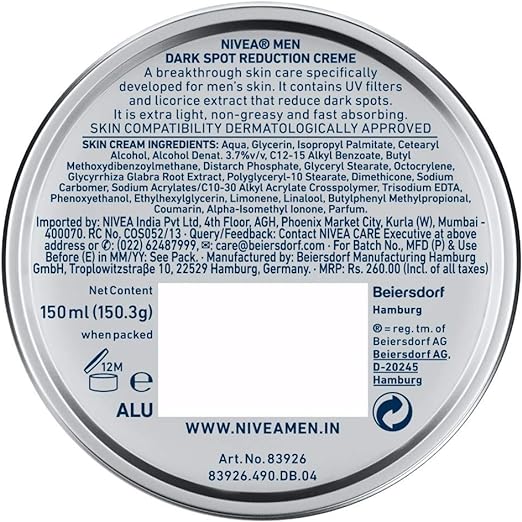 NIVEA Men's Dark Spot Reduction Cream (150ml)