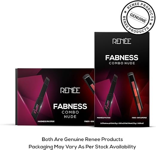 RENEE Fabness Combo Nude, Madness PH Stick 3gm & Fab 5 Nude 5-in-1 Lipstick 7.5gm