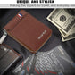 Storite PU Leather 9 Slot Vertical Card Holder Money Wallet Zipper Coin Purse for Men Women -Light Brown,