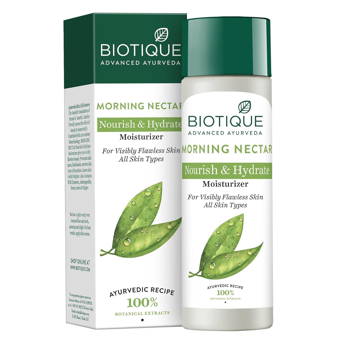 Biotique Bio Morning Nectar Visibly Flawless Skin Moisturizer, 190 ml/ 6.4Oz.