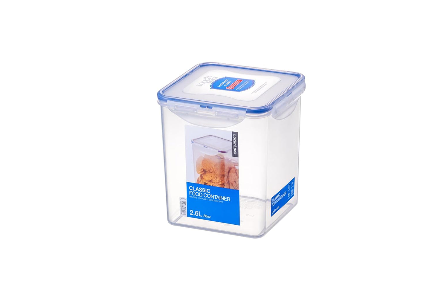 Lock & Lock HPL822R Square Storage Container - Clear/Blue, 4L