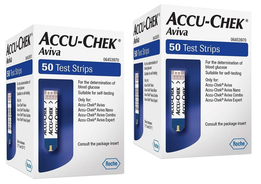 Accu-Chek Aviva 50 Test Strips (White) - Pack of 2