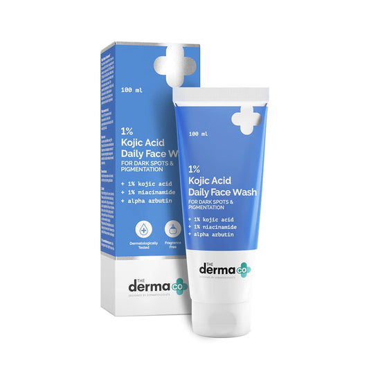 The Derma Co 1% Kojic Acid Face Wash I With Niacinamide & Alpha Arbutin I Reduces Dark Spots & Pigmentation 100ml