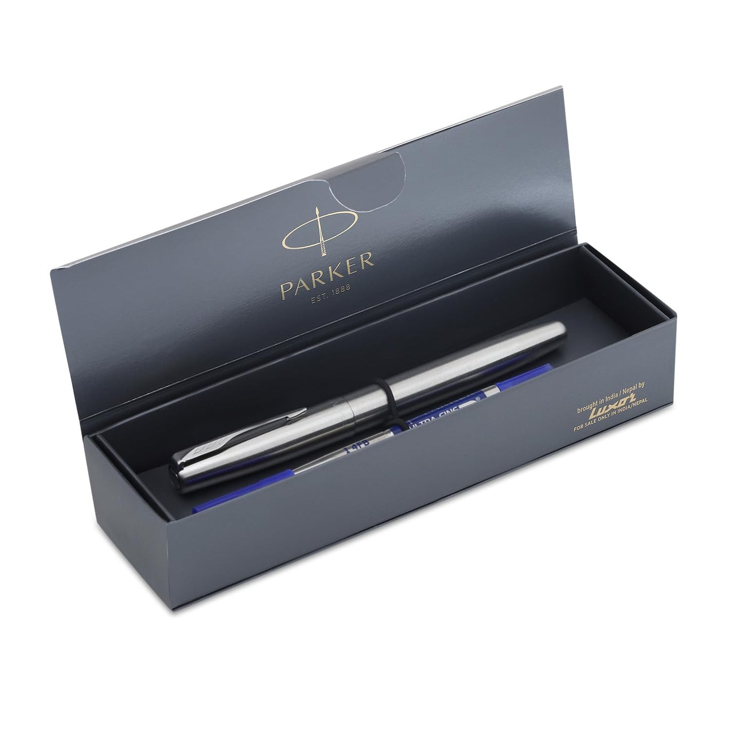 Parker Frontier Stainless Steel Roller Ball Pen (Blue)