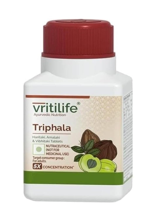 Vritilife Ayurvedic Nutrition Triphala Tablets, 5X Concentration, 60 Tablets