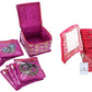 Kuber Industries Brocade Jewellery Kit|Wedding collection Gift with 10 Pouches, Pack of 1 (Pink)