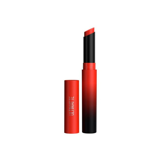 Maybelline New York Lipstick, Matte Finish, Bold Colour, Enriched With Jojoba Oil, Color Sensational Ultimattes, 299 More Scarlet, 1.7g