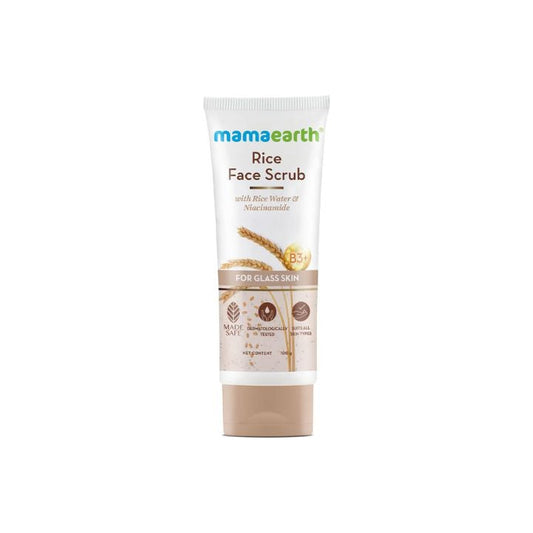 Mamaearth Rice Face Scrub For Glowing Skin, With Rice Water & Niacinamide For Glass Skin - 100g