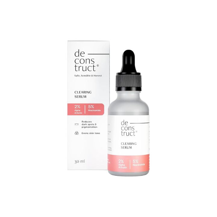 Deconstruct Clearing Serum 2% Alpha Arbutin + 5% Niacinamide | Anti - Pigmentation & Tanning Face Serum | Clears Dark Spots, Marks, Hyperpigmentation | 30ml