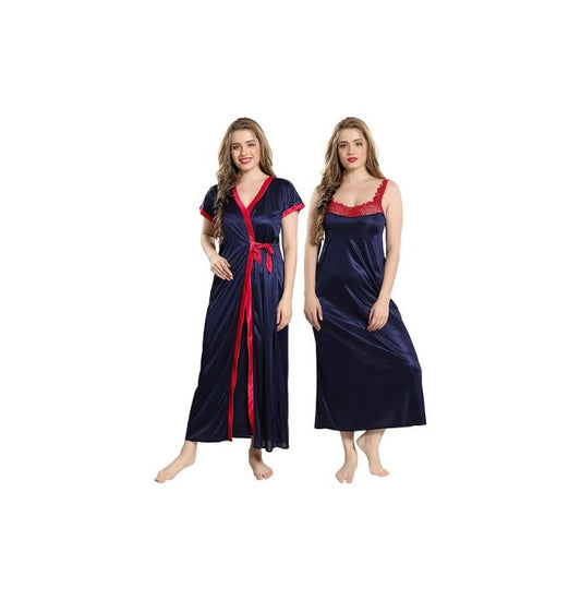 AV2 Women's Satin Solid Maxi Nighty