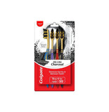 Colgate ZigZag Charcoal Medium Bristle Manual Toothbrush for adults - 4 Pcs, Removes Germs in Between Teeth, Soft-tongue cleaner, Antibacterial bristles