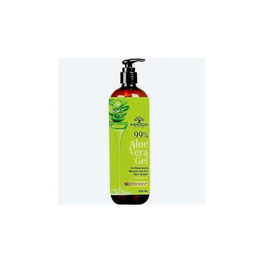 Inwood Organics 99% Pure & Organic Aloe Vera Gel for Face, Skin and Hair with Vitamin E| 100% Vegan | Paraben Free - 200ml