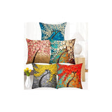 CIDIZY Jute Floral Tree Cushion Covers, 16x16 Inch, Multicolour, Set of 5