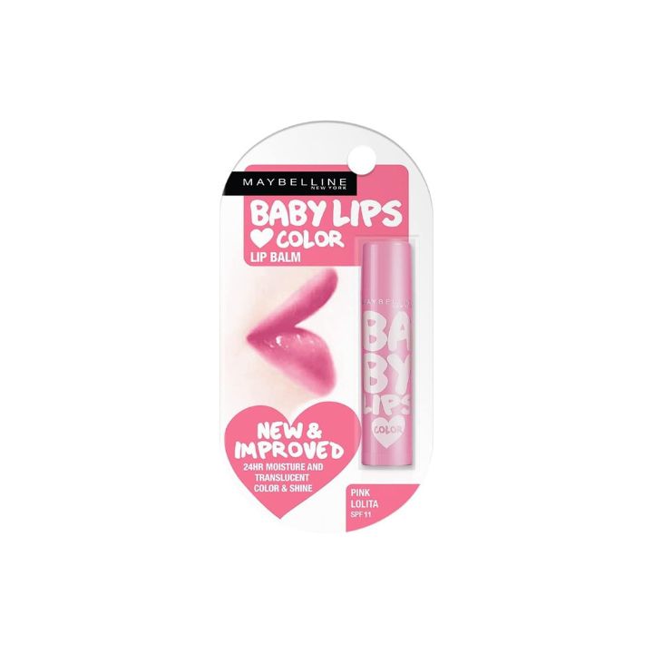 Maybelline New York Baby Lips Lip Balm, Pink Lolita, 4g