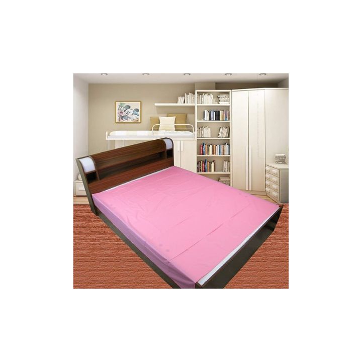 DOLPHERS Waterproof Plastic Mattress Protection Sheet for Baby and Adult (7.5 x 6.5ft, Pink)