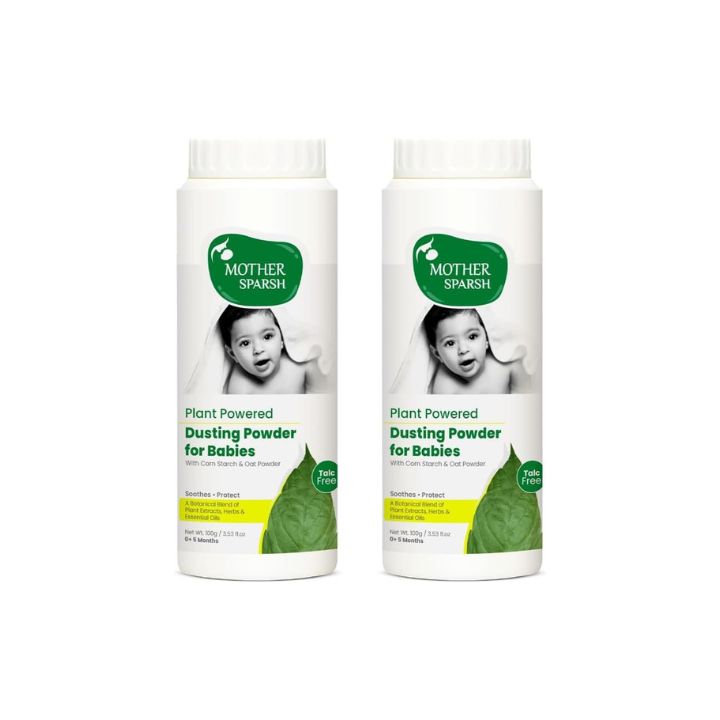 Mother Sparsh Talc-Free Natural Dusting Powder for Babies, 100g (Pack of 2)