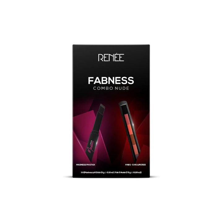 RENEE Fabness Combo Nude, Madness PH Stick 3gm & Fab 5 Nude 5-in-1 Lipstick 7.5gm