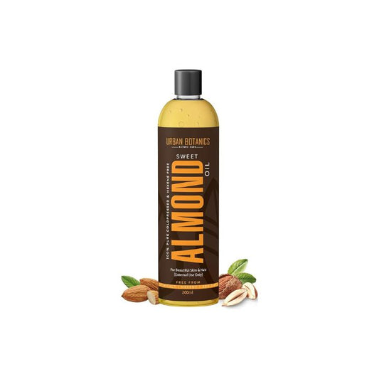 UrbanBotanics® Pure Cold Pressed Sweet Almond Oil for Hair and Skin - 200ml