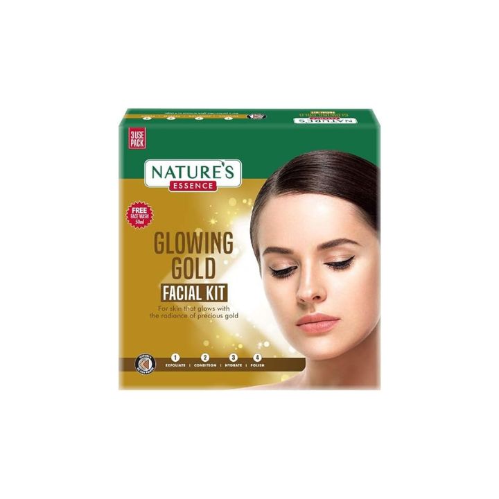 Nature's Essence Glowing Gold Facial Kit - 60g+15ml