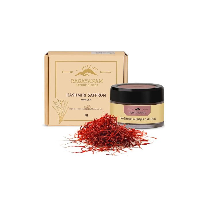 Rasayanam Pure Kashmiri Mongra Saffron/ Kesar | From The Finest Farmland Of Pampore, J&K , Tested Grade A As Per ISO 3632