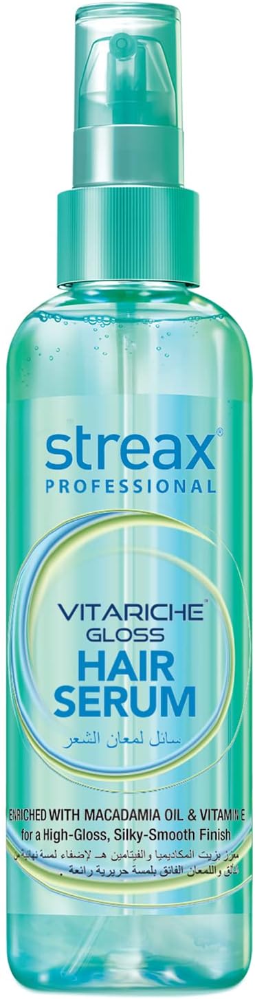 Streax Professional Vitariche Gloss Hair Serum for Women & Men – 100ml | Enriched with Macadamia Oil and Vitamin E