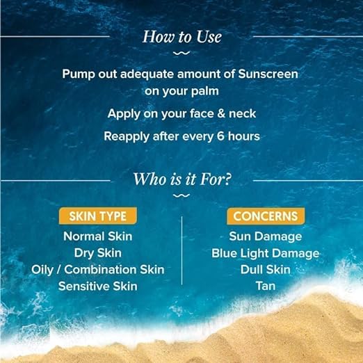 Aqualogica Glow+ Dewy Sunscreen SPF 50 PA+++ For UVA/B & Blue Light Protection, for Glowing & Well Protected Skin, Cream, 50g