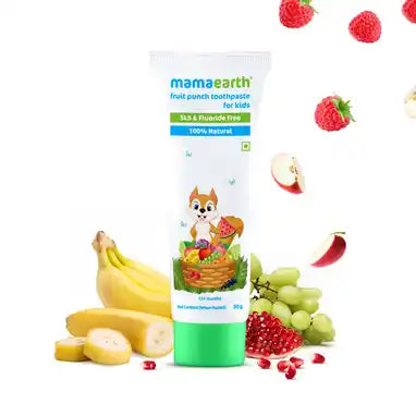 Mamaearth Fruit Punch Toothpaste Promotes Healthy Teeth & Gums | Safe, If Swallowed