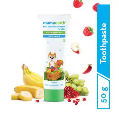 Mamaearth Fruit Punch Toothpaste Promotes Healthy Teeth & Gums | Safe, If Swallowed