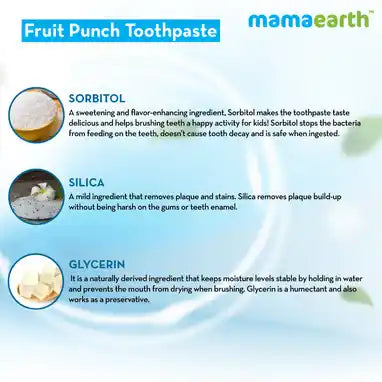 Mamaearth Fruit Punch Toothpaste Promotes Healthy Teeth & Gums | Safe, If Swallowed