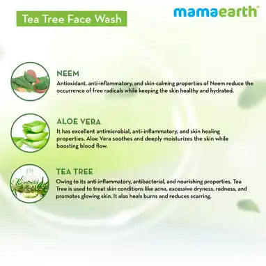 Mamaearth Tea Tree Face Wash With Neem For Acne and Pimples - 250ml